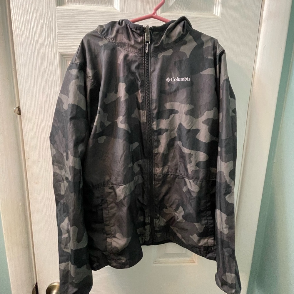 Columbia Youth Unisex Pixel Grabber Reversible Jacket, Black Mod Camo, Medium